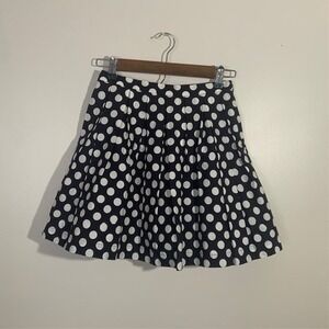 Forever 21 Small Polka Dot Mini Skirt EUC Navy White Coquette Retro Pinup VDay